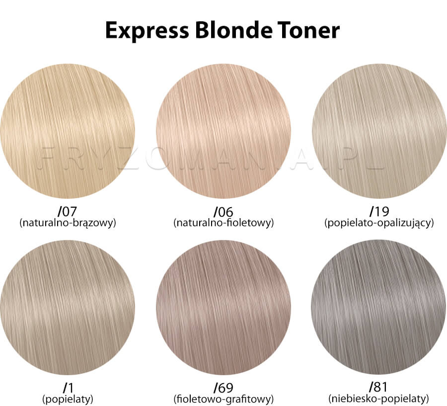 Londa Color Tune Express Blonde Toner do włosów blond - paleta kolorów
