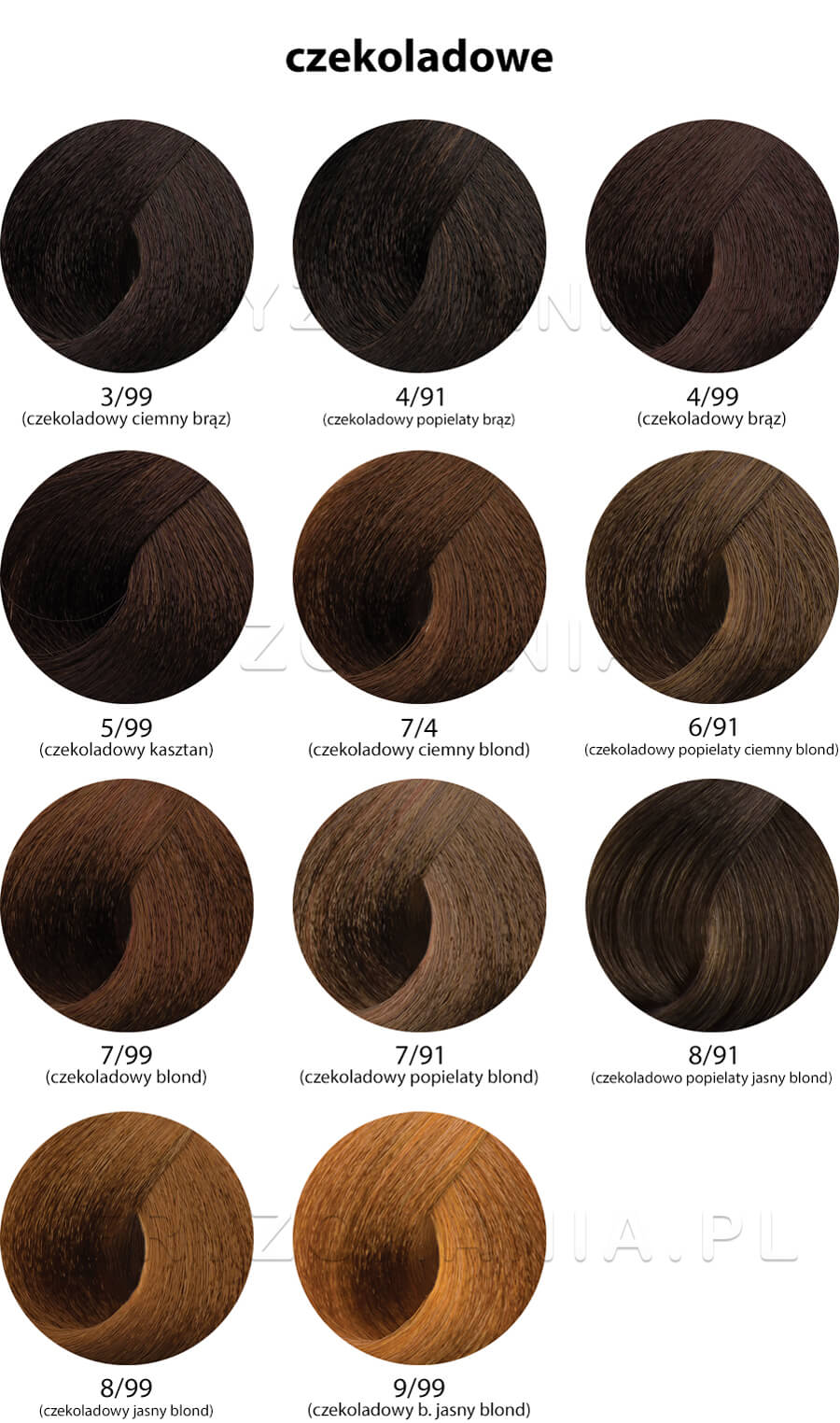 Stapiz Art Desiree Paleta kolorów - kolory ciemne brązy, brązy, czarne, czekoladowe