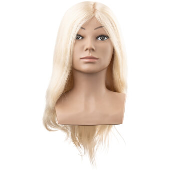 Efalock Professional Marla Główka fryzjerska 40cm jasny blond, 100% włosy naturalne