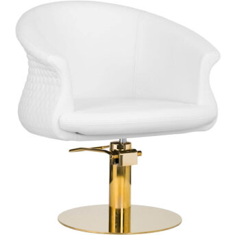 Gabbiano Wersal Fotel fryzjerski złoto-biały dostępny w 48h