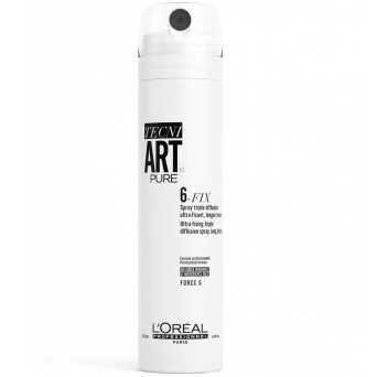 Loreal Tecni.art Pure 6-Fix Spray do włosów o extra supermocnym utrwaleniu, bezzapachowy 250ml
